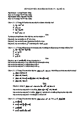 Đề toán trắc nghiệm chương IV  Đại số 10